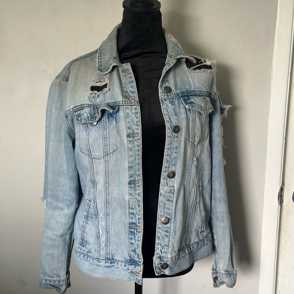 New York & Company Blue Jean Jacket Classic Denim Style